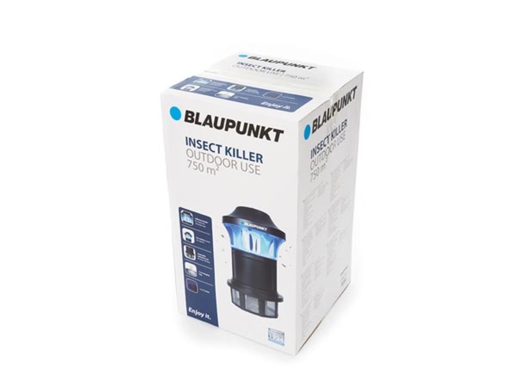 Destructeur d'insectes électrique UV, ventilateur, bac collecteur amovible, 750 m²