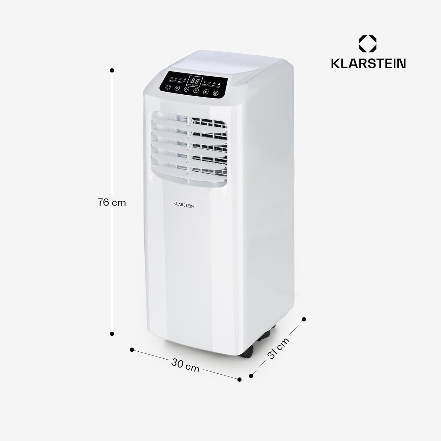 Climatiseur portable Klarstein Pure Blizzard Smart 9000 BTU, déshumidificateur R290, 44 m², 50 DB (Classe énergétique A)