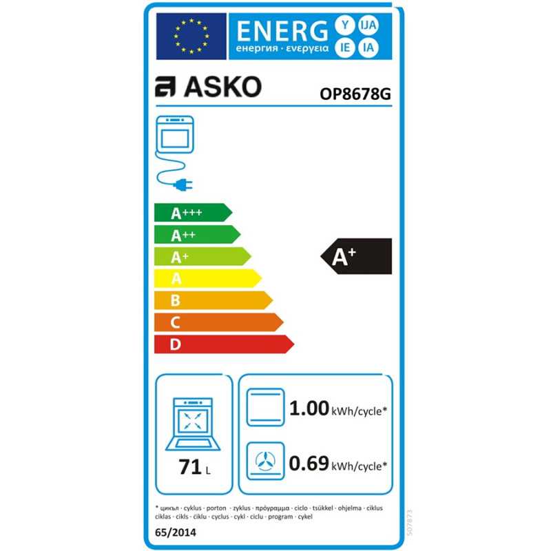 Fours encastrables Multifonction 71L ASKO 56cm, 4743490