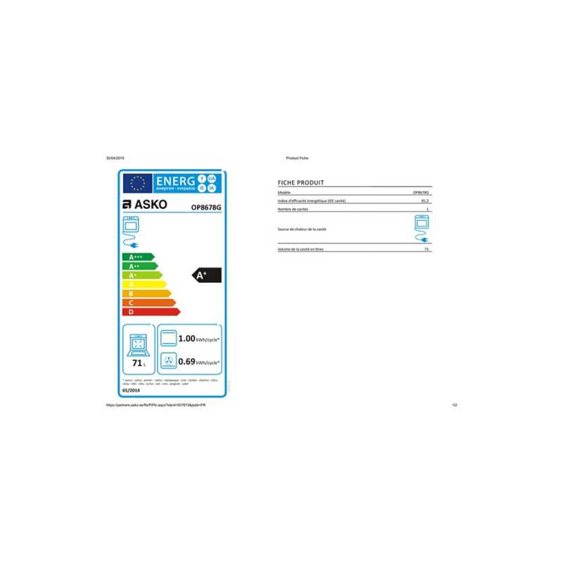 Fours encastrables Multifonction 71L ASKO 56cm, 4743490