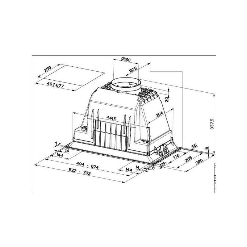 Groupe filtrant 580m³/h FABER 28.60cm, 5816724