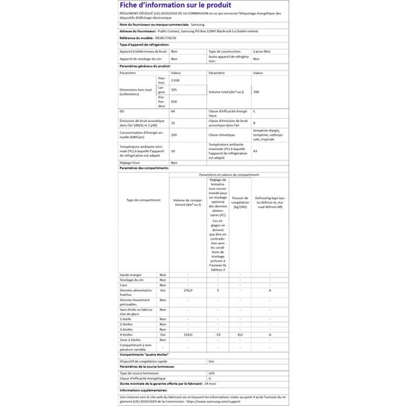 Refrigerateur congelateur en bas Samsung RB38C776CS9