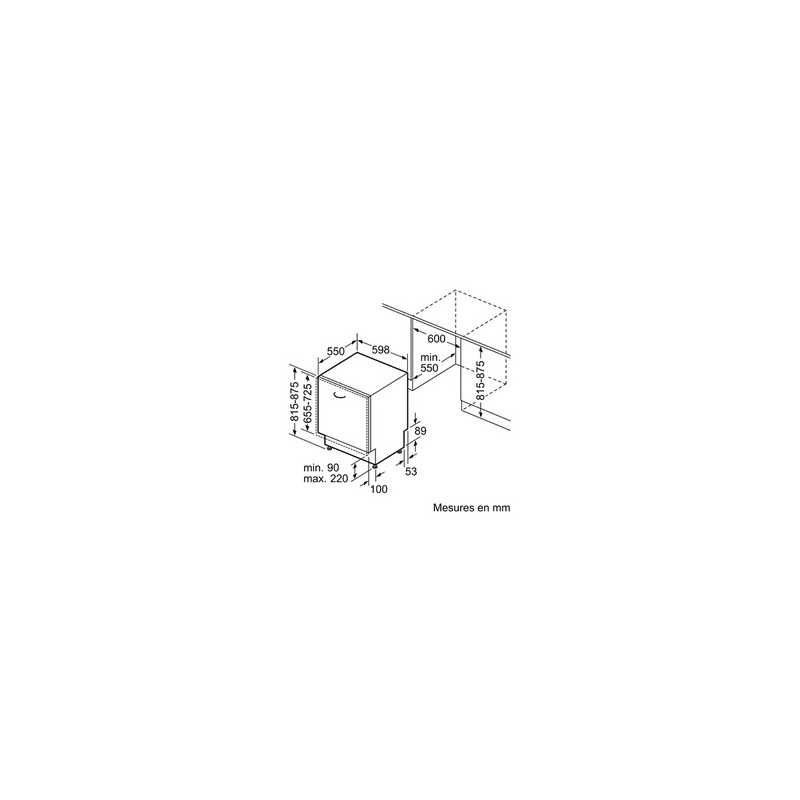 Lave vaisselle encastrable Bosch SMV26AX01F, Lave vaisselle tout integrable, 60 cm