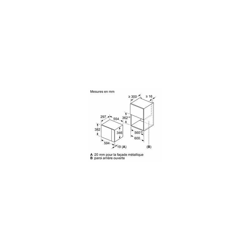 Micro ondes mono fonction Bosch bfl520mb0 Accentline