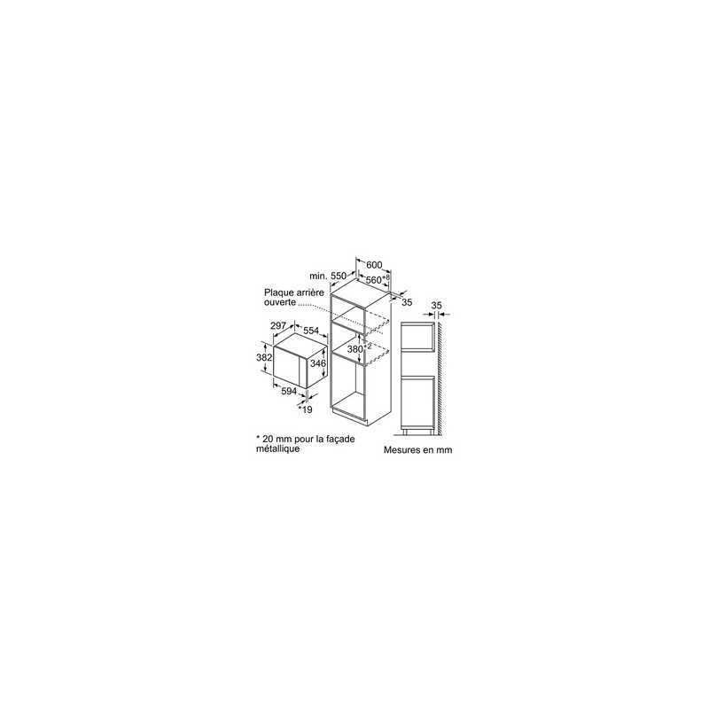 Micro ondes mono fonction Bosch bfl520mb0 Accentline