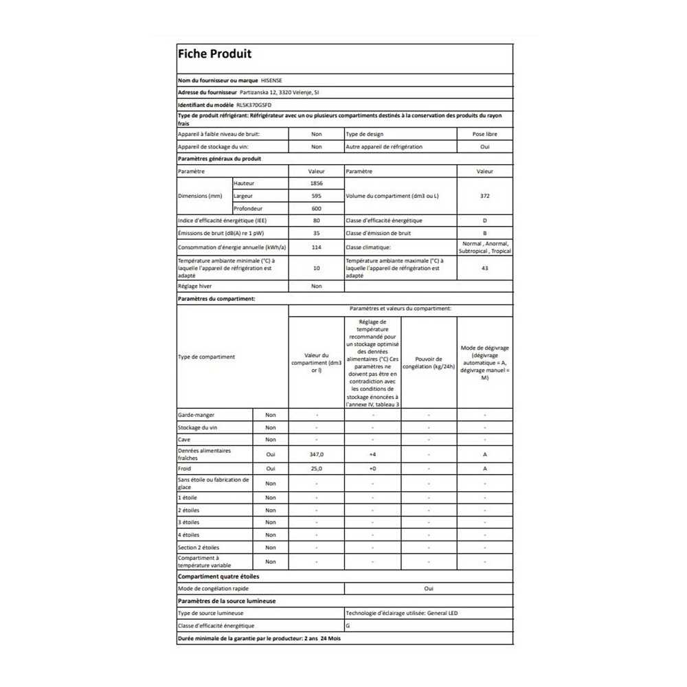 Réfrigérateur 1 porte Hisense Refrigerateur 1 porte RL5K370GSFD Freshfit