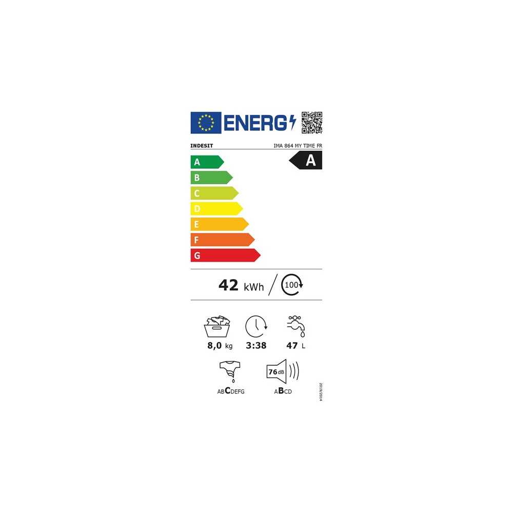 Lave linge hublot Indesit IMA864MYTIMEFR Blanc