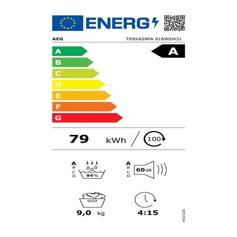 Sèche linge pompe à chaleur Aeg TR9XA59PA