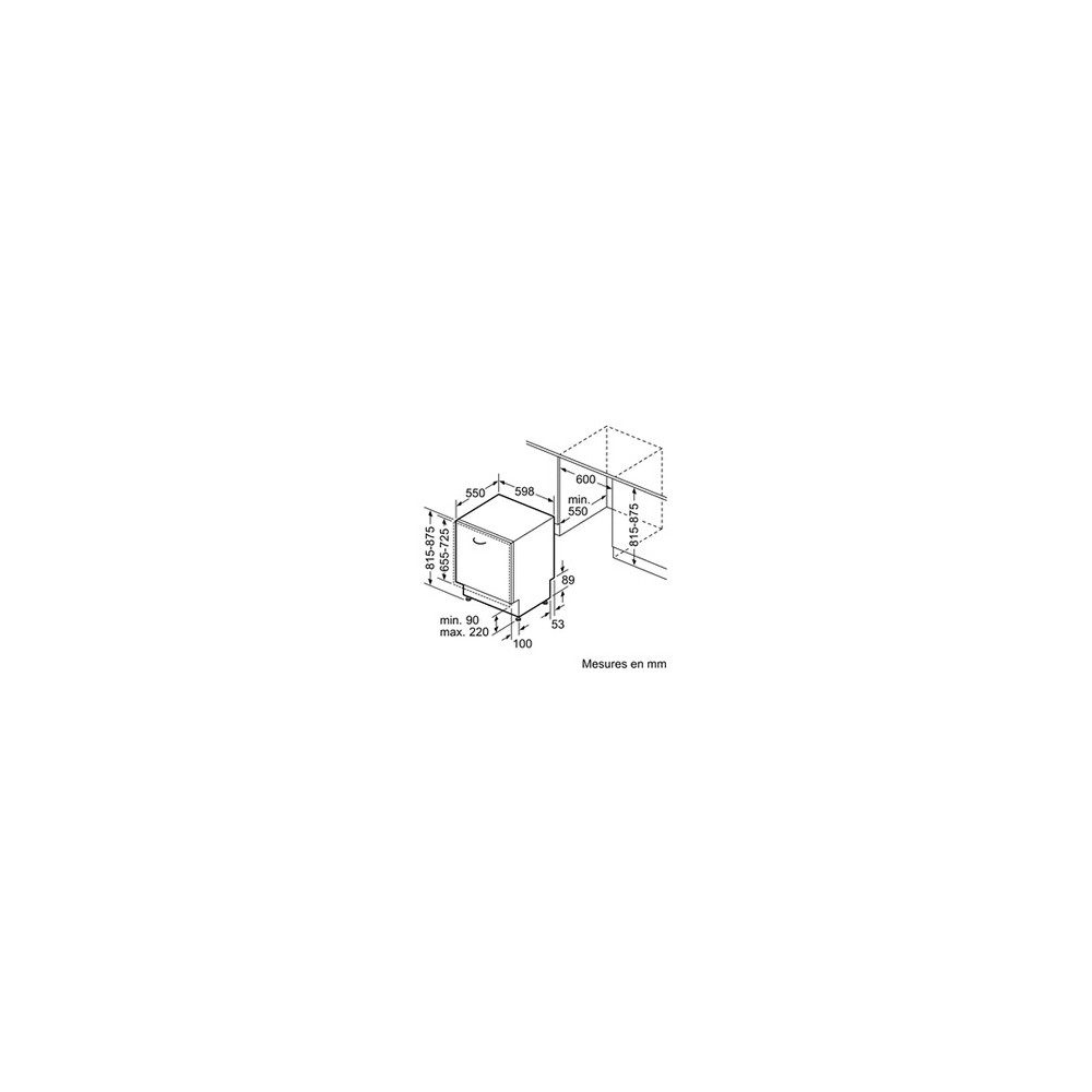 Lave vaisselle encastrable Siemens SN65YX06CE 60 cm Tout intégrable