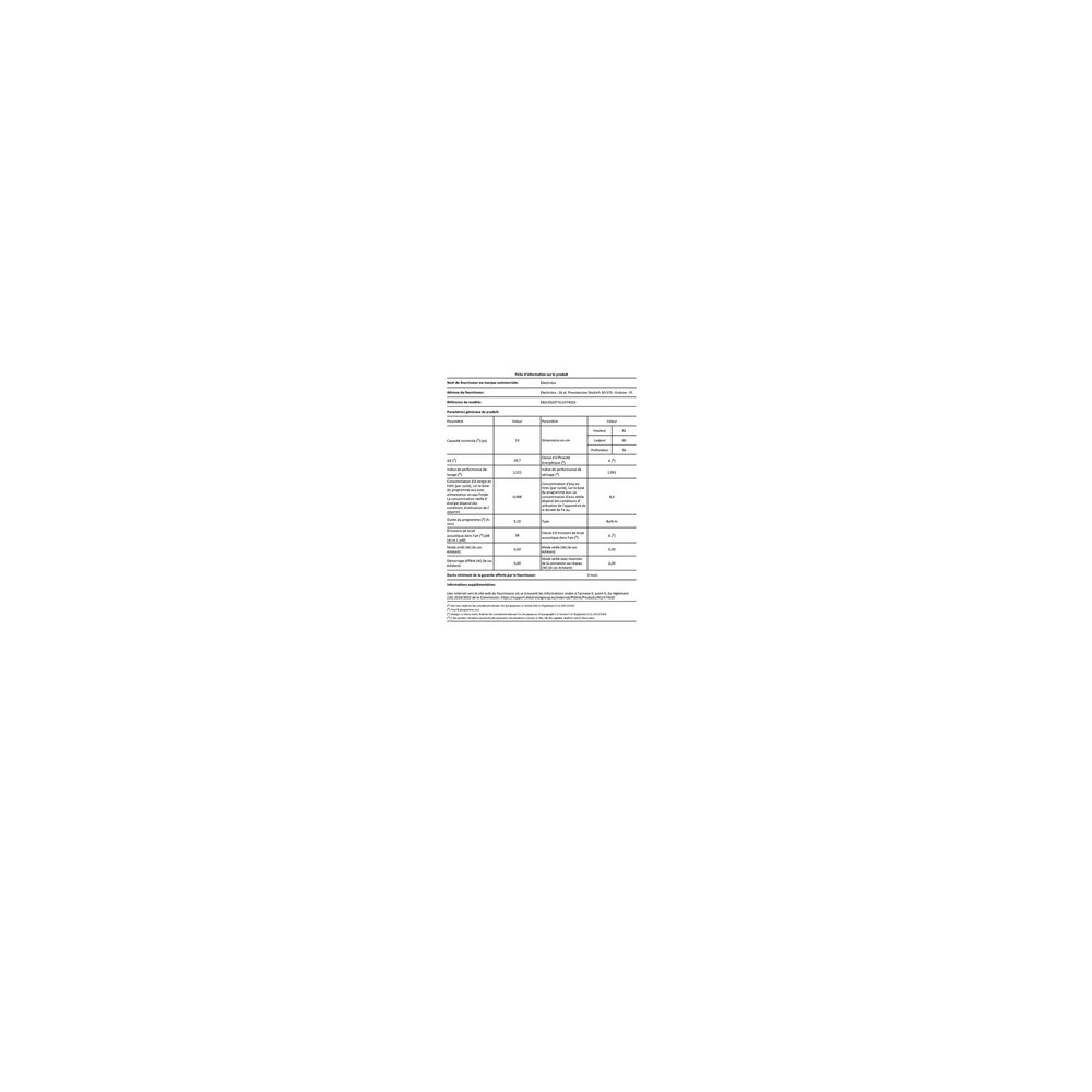Lave vaisselle encastrable Electrolux E82LX520T Blanc