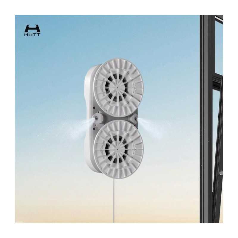 HUTT DDC56 Robot Laveur de Vitre - Robot Nettoyeur de Vitres avec Double Pulvérisation d'eau - Systeme de Protection