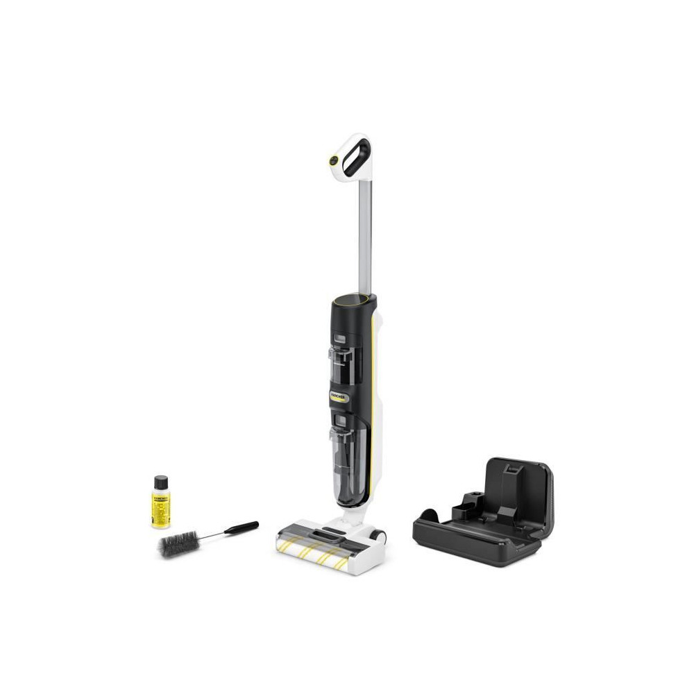 Aspirateur Balai Laveur sans fil Karcher FCV 4 Dry - Eau et Poussieres - 200 m² - aspire lave et seche - station de séchage co