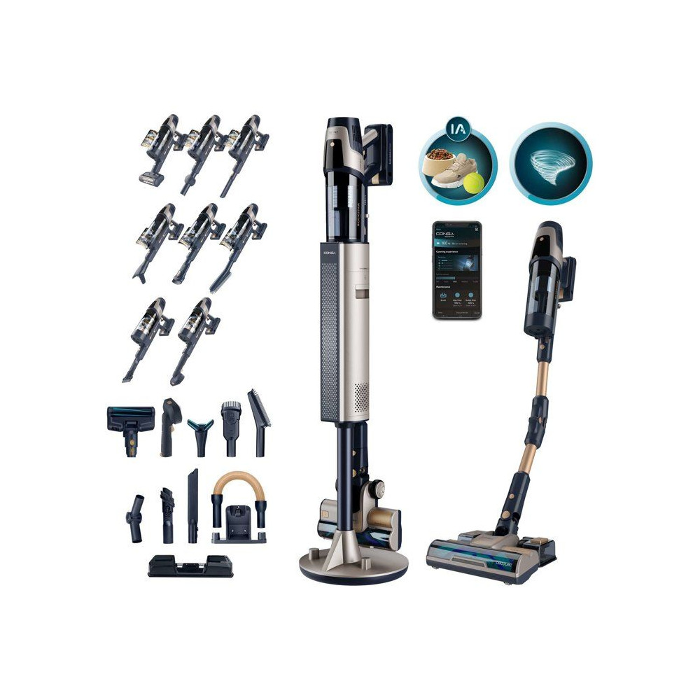 Aspirateur Balai Laveur - CECOTEC RZ90 AI AquaPet Flex Connected - 310 AW - 110 min - 200 m² - Or
