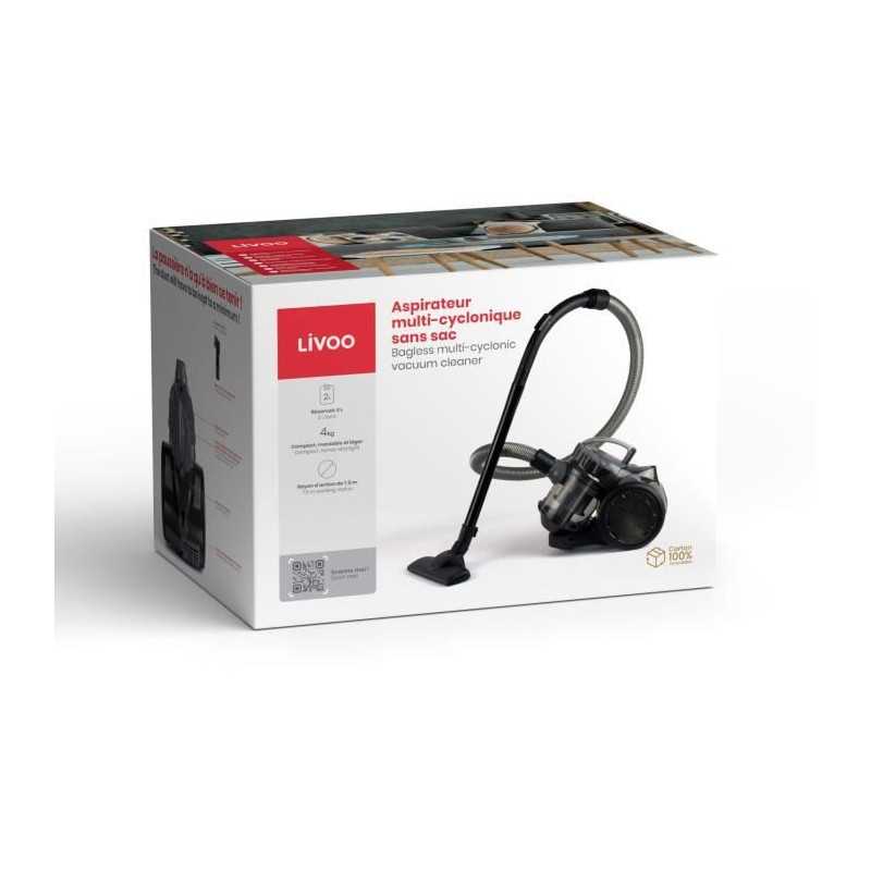 Aspirateur multi-cyclonique - LIVOO - DOH105G - 700 W - 2 L - Filtre lavable - 78 dB - Gris