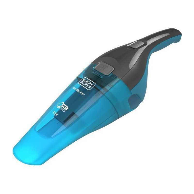BLACK+DECKER WDC215WA-QW - Aspirateur a main - Dustbuster Lithium Eau et poussiere 7,2V - Indicateur LED - Bleu