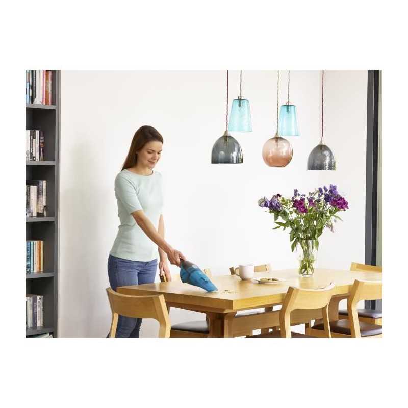 BLACK+DECKER WDC215WA-QW - Aspirateur a main - Dustbuster Lithium Eau et poussiere 7,2V - Indicateur LED - Bleu
