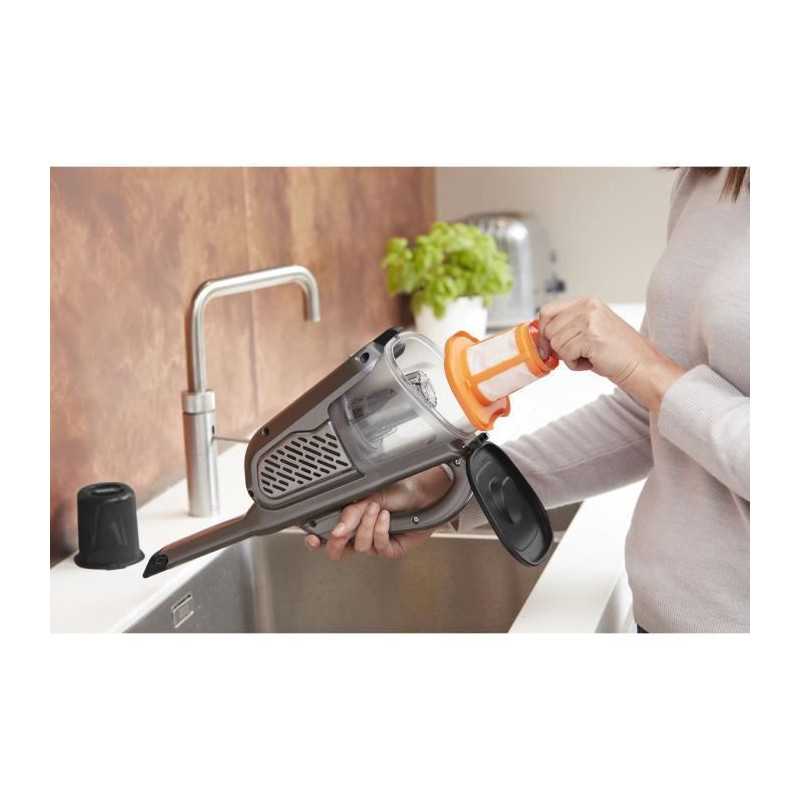 BLACK+DECKER BHHV520JF-QW - Aspirateur a main - Dustbuster Lithium 18V - 2 vitesses - Autonomie 40min - Noir argent Titanium