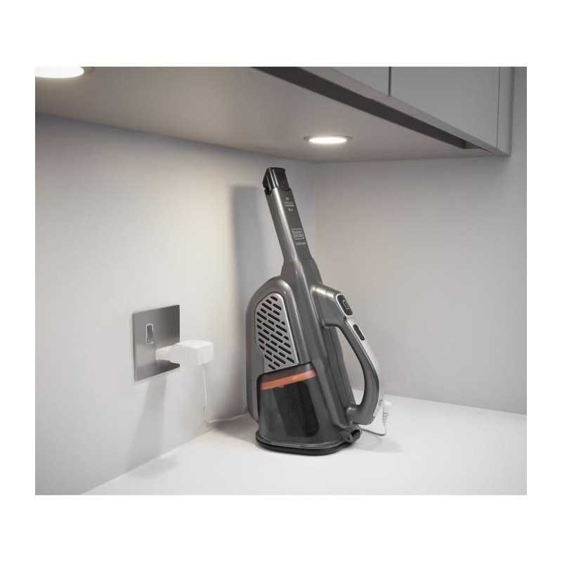 BLACK+DECKER BHHV520JF-QW - Aspirateur a main - Dustbuster Lithium 18V - 2 vitesses - Autonomie 40min - Noir argent Titanium