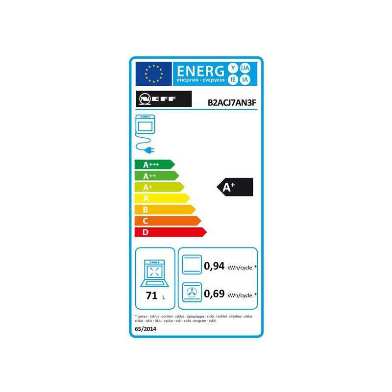 Four pyrolyse - N30 - Noir - Volume four (L): 71 l - 7 modes de cuisson NEFF - B2ACJ7AN3F