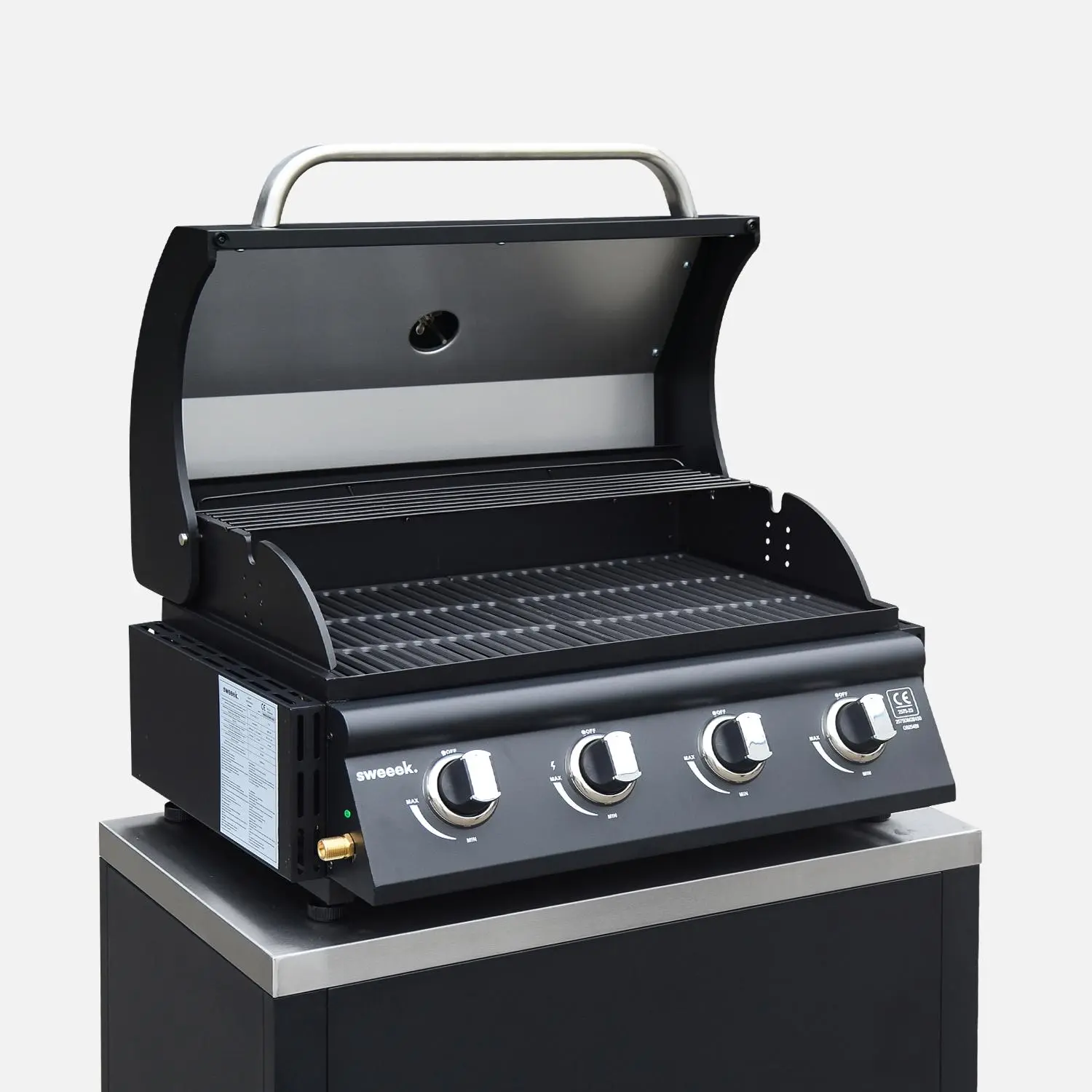 Barbecue gaz 4 brûleurs à poser avec thermomètre