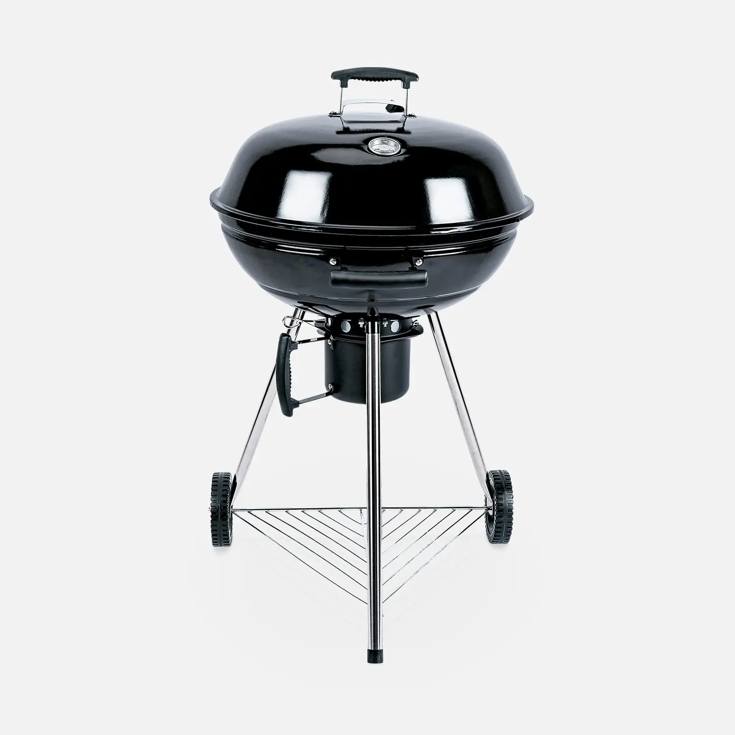 Barbecue boule charbon de bois, grill et fumoir Ø57cm avec roues