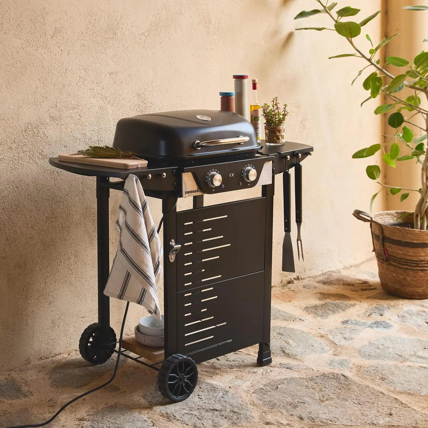 Barbecue électrique acier émaillé 2 brûleurs 2300 W