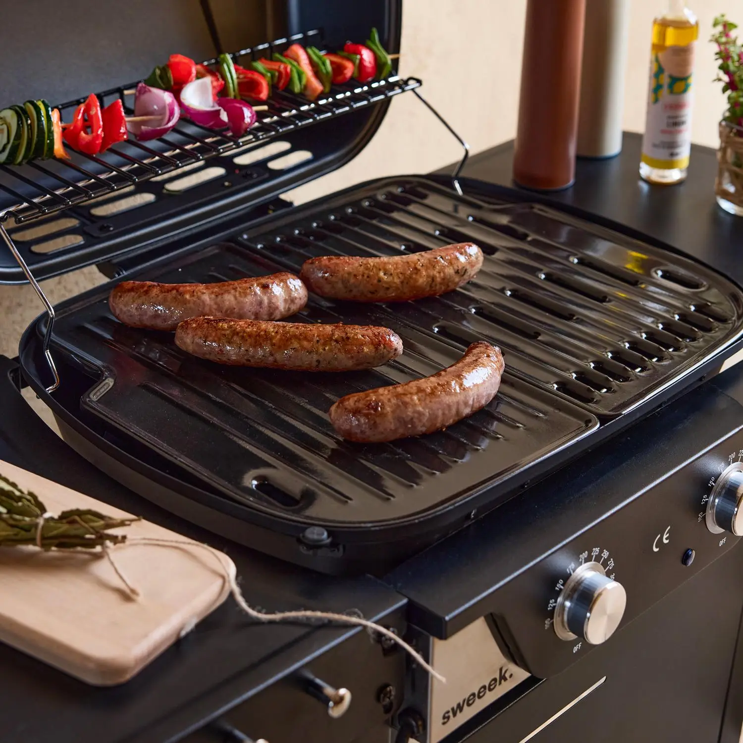 Barbecue électrique acier émaillé 2 brûleurs 2300 W