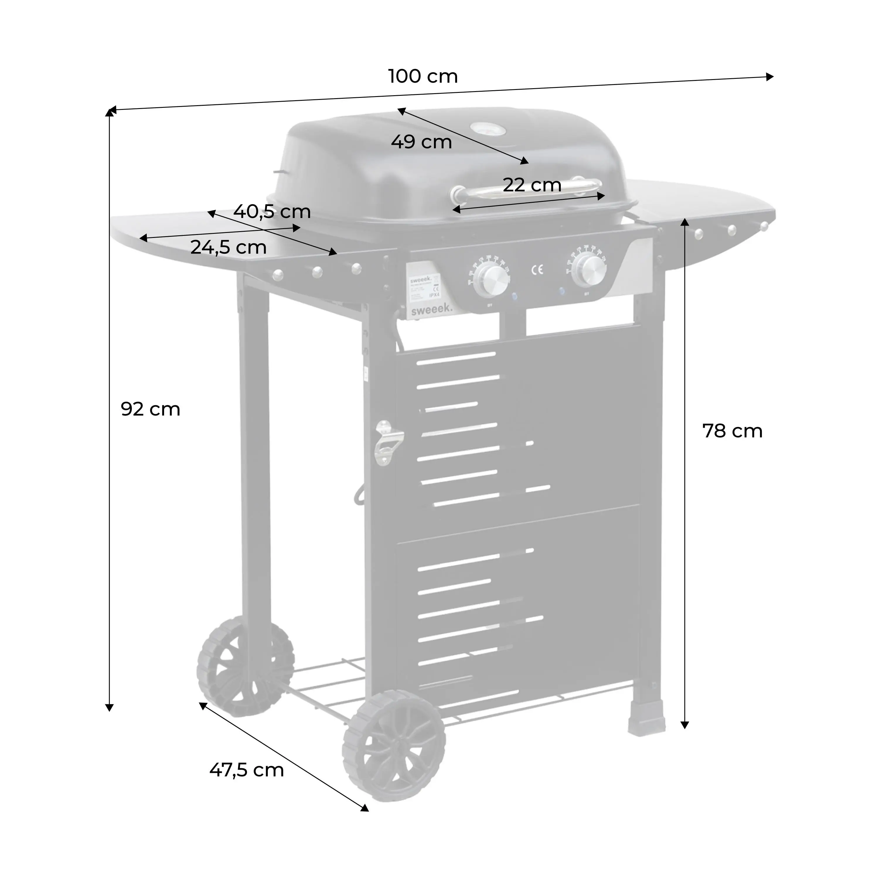 Barbecue électrique acier émaillé 2 brûleurs 2300 W