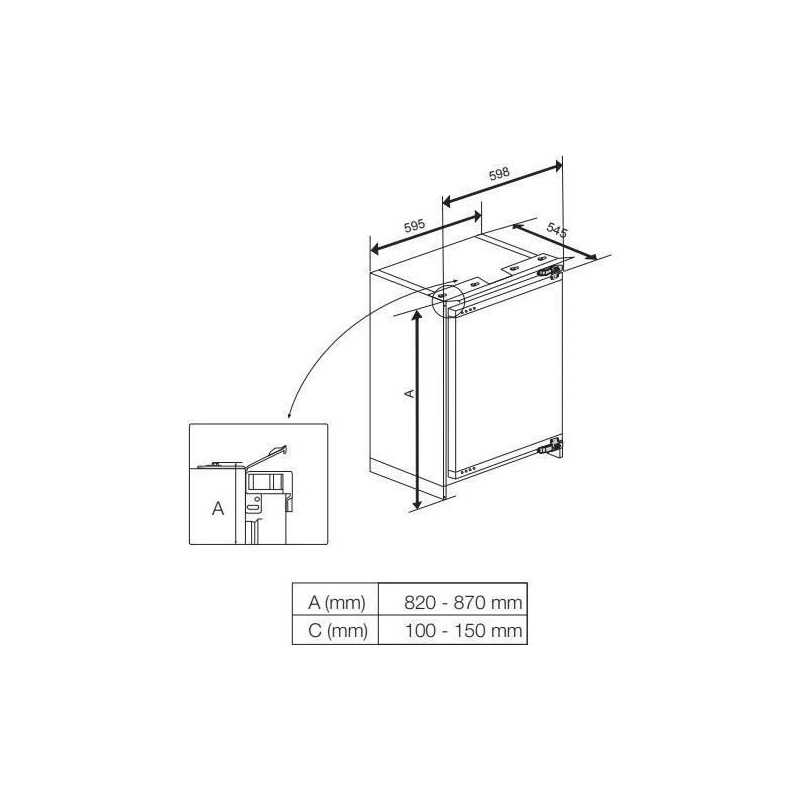 Congélateur Intégrable armoire BEKO BU1204N - 3 tiroirs - Porte réversible