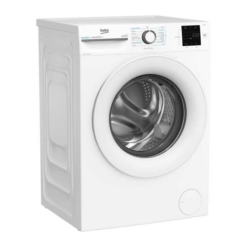 Lave-linge hublot BEKO LLFT39411 - 9 kg - Induction - L60cm - 1400 trs/min - Classe A - Blanc