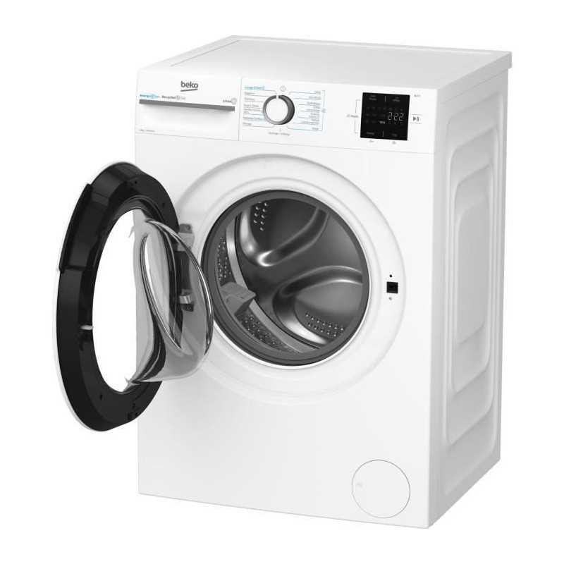Lave-linge hublot BEKO LLFT39411 - 9 kg - Induction - L60cm - 1400 trs/min - Classe A - Blanc