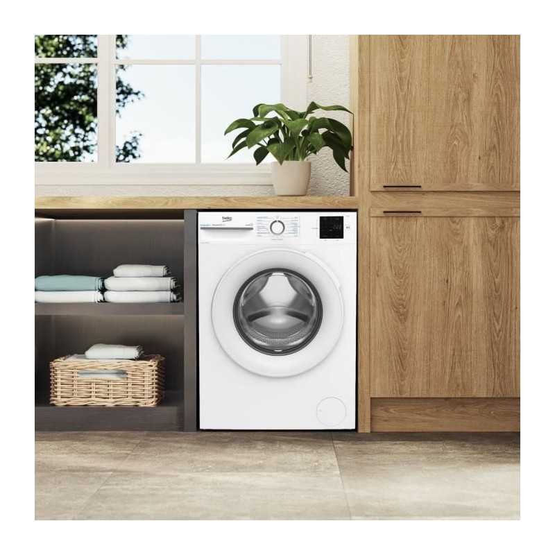 Lave-linge hublot BEKO LLFT39411 - 9 kg - Induction - L60cm - 1400 trs/min - Classe A - Blanc