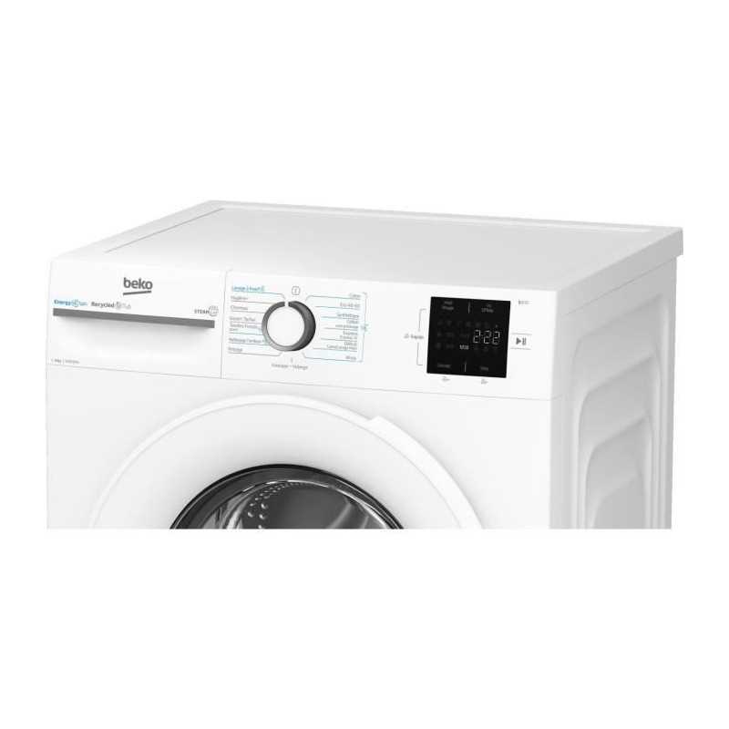 Lave-linge hublot BEKO LLFT39411 - 9 kg - Induction - L60cm - 1400 trs/min - Classe A - Blanc