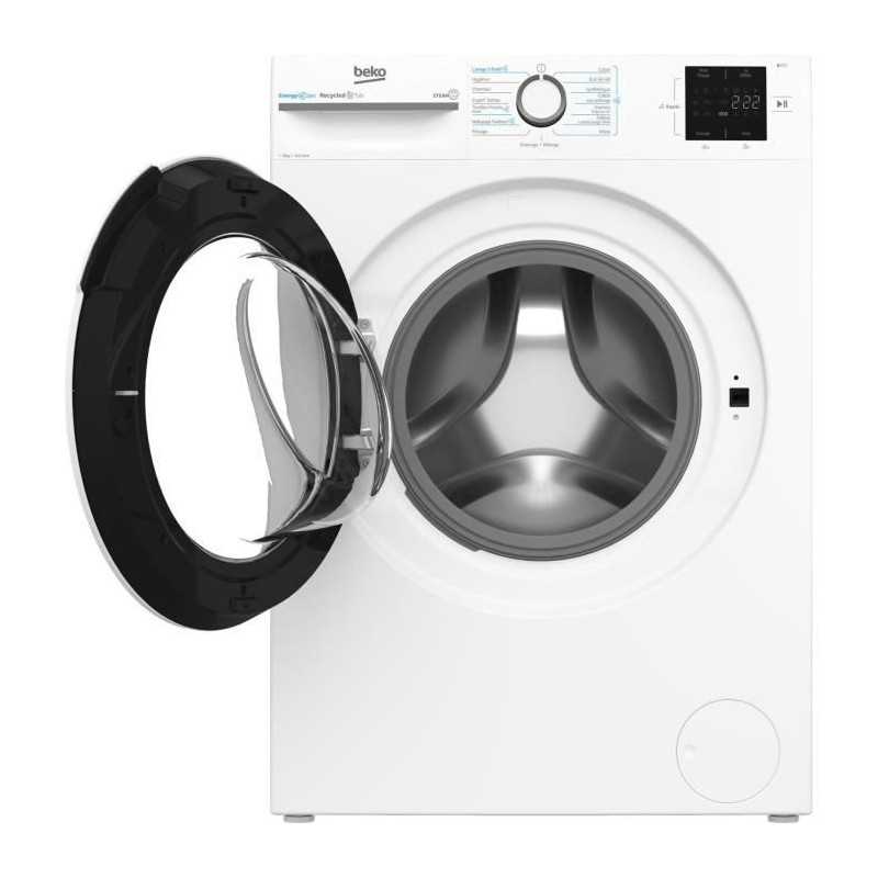 Lave-linge hublot BEKO LLFT39411 - 9 kg - Induction - L60cm - 1400 trs/min - Classe A - Blanc