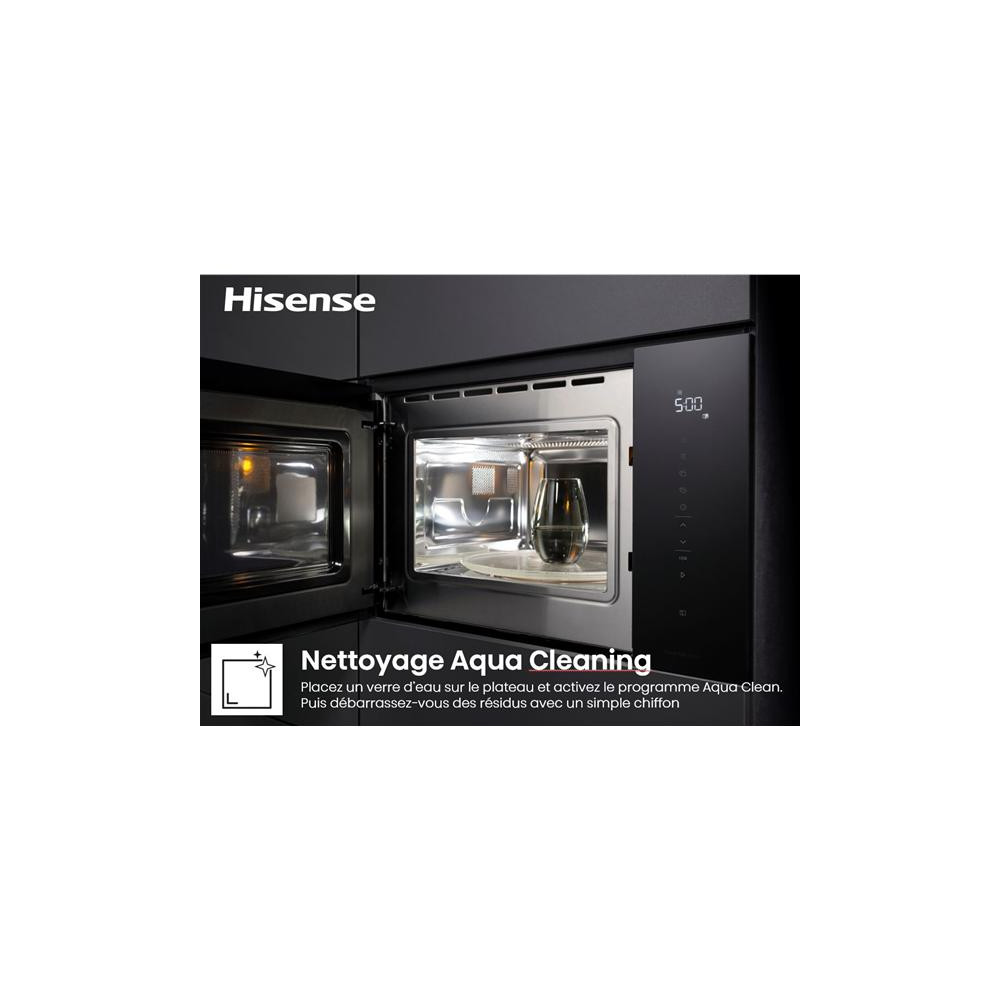 Micro-ondes Hi6 encastrable niche H 38 cm 25 L 900 W gril 1200 W LED bl HISENSE - BIM325GI63DBG