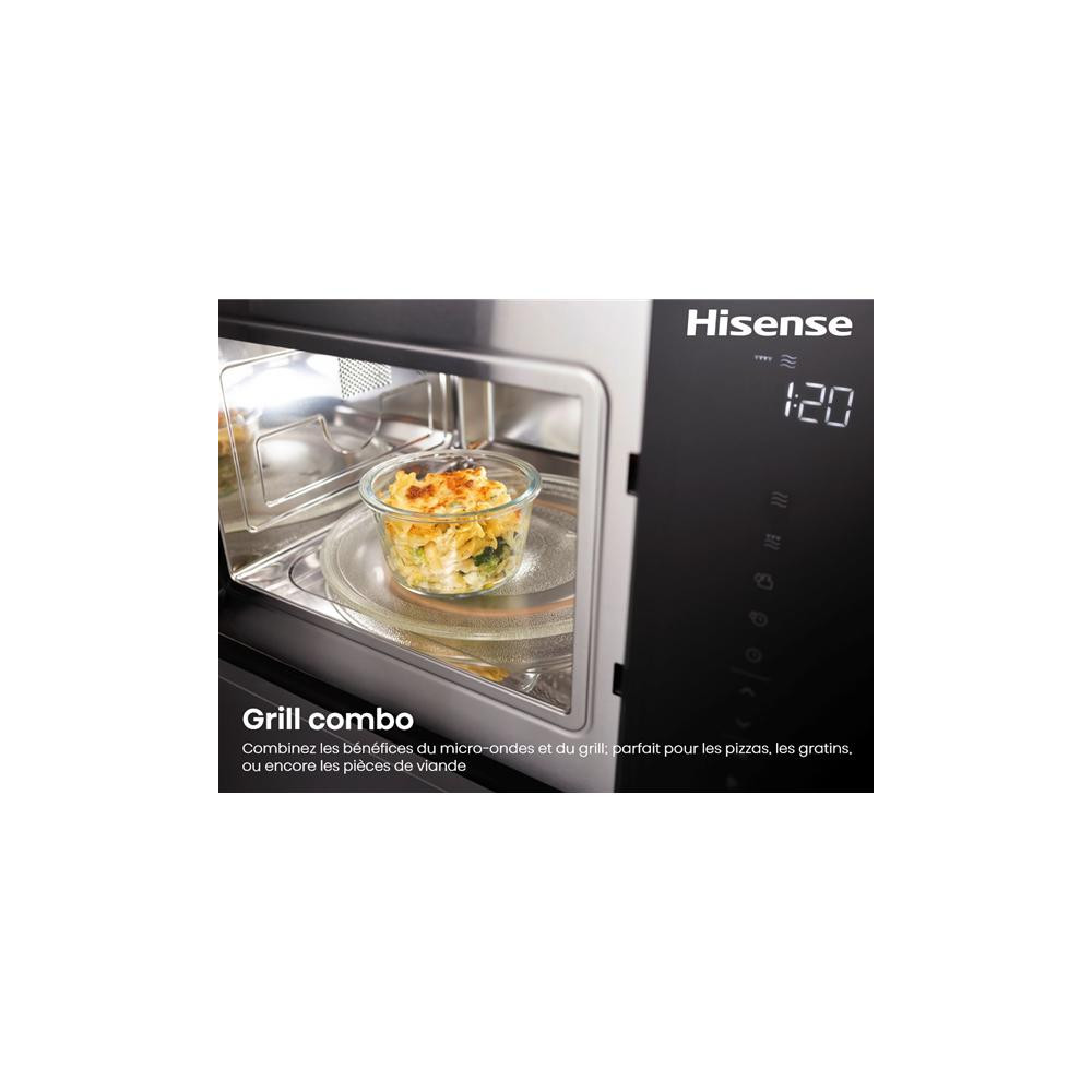 Micro-ondes Hi6 encastrable niche H 38 cm 25 L 900 W gril 1200 W LED bl HISENSE - BIM325GI63DBG