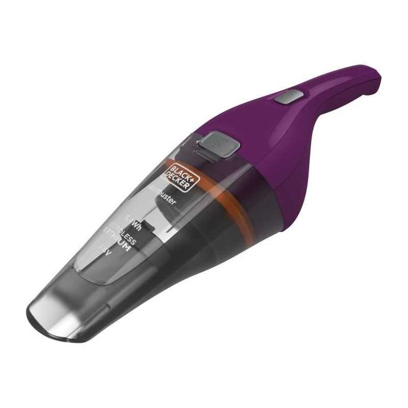 Aspirateur a main sans fil - BLACK & DECKER - NVC115W-QW - 8 AW - 3,6 V 1,5 Ah - Bordeaux