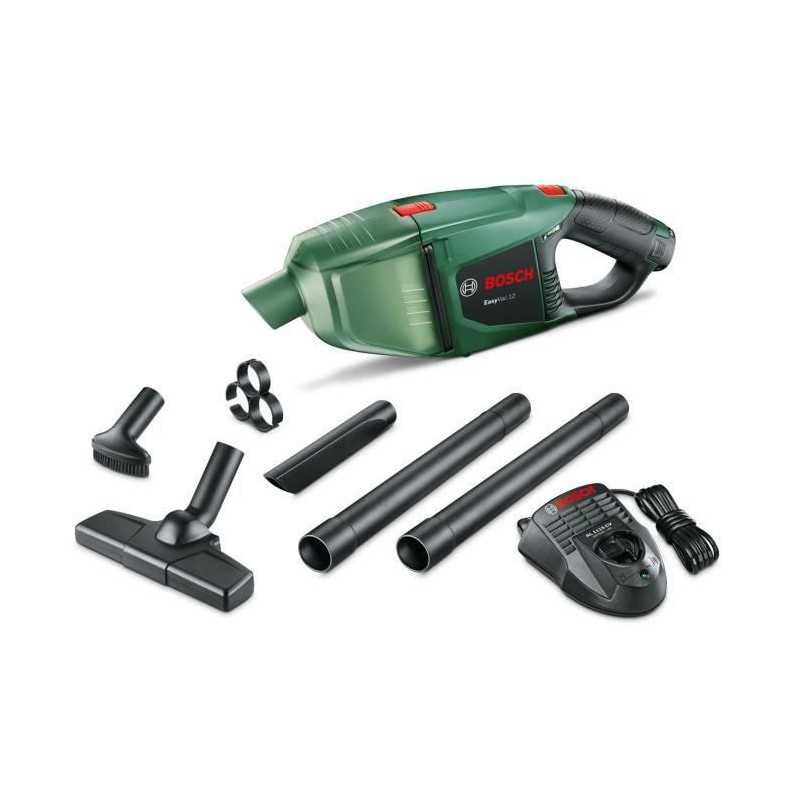 Aspirateur a main sans-fil Bosch - EasyVac 12 Livre avec 1 Batterie, Chargeur et Accessoires