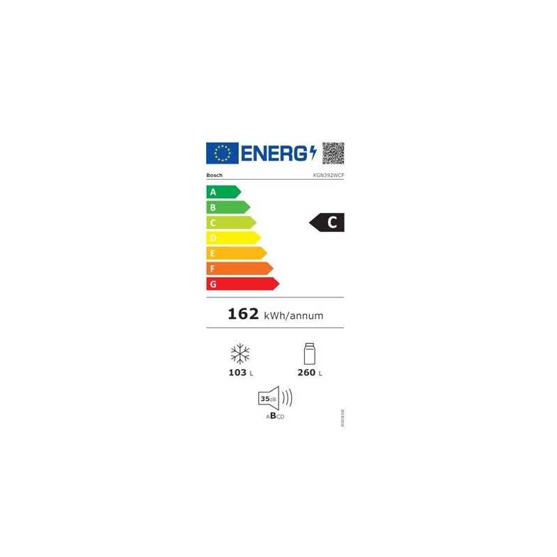 BOSCH Réfrigérateur congélateur bas KGN392WCF