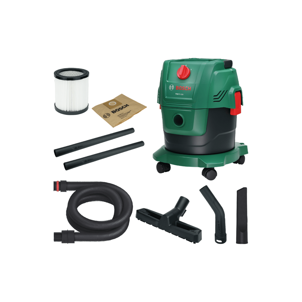 Aspirateur universel traineau BOSCH - PAS 15-200 - 1200W - 30 l/s - Réservoir 15L - 200 mbar