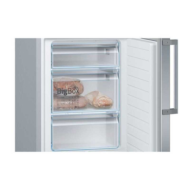 Réfrigérateur combiné - BOSCH - KGE398IBP - Classe B - 343 L - 201 x 60 x 65 cm - Acier brossé