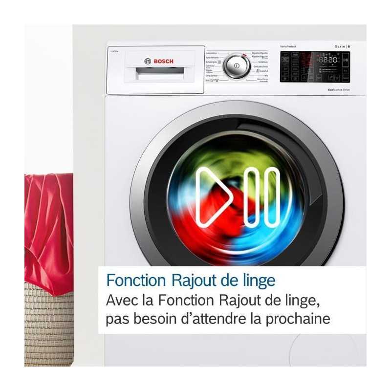 Lave-linge hublot BOSCH WGG244Z3FR SER6 - 9 kg - Induction - L60cm - 1400 trs/min - Classe A - Vapeur - Blanc