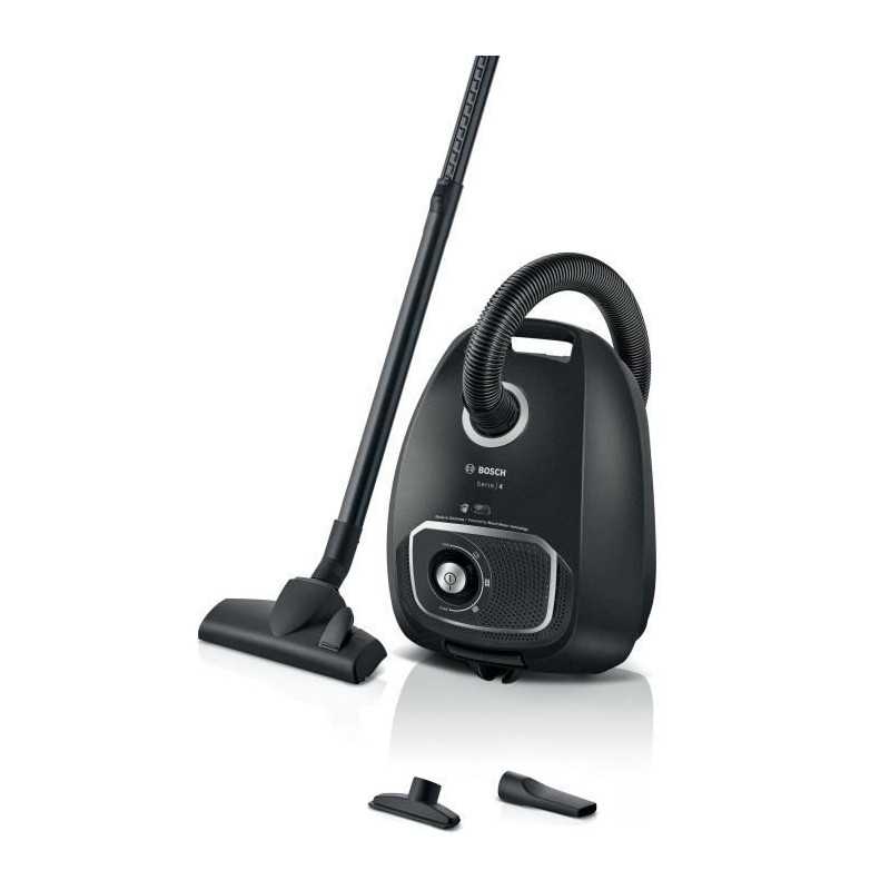 BOSCH Serie 4 BGB41BA1 - Aspirateur traineau sac - Rayon d'action 11 m - Capacité sac 4L - 75 dB - 700 W - Noir