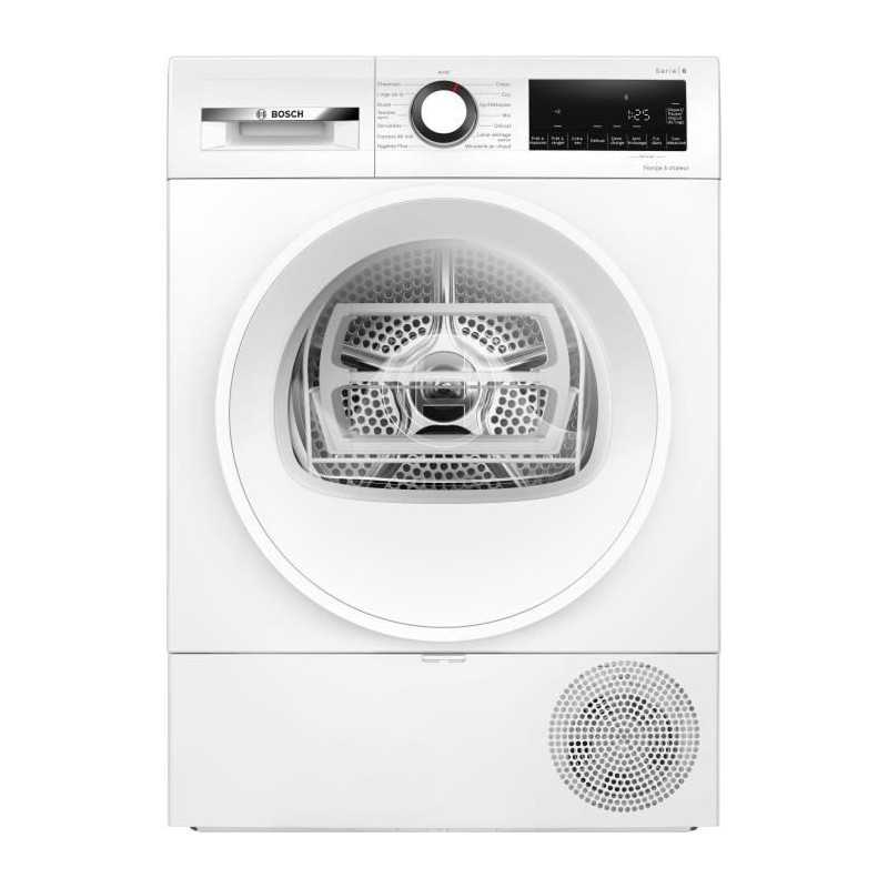 Seche-linge - Pompe a chaleur - BOSCH Série 6 - WQG133DTFR - 8 kg - Induction - 60 cm - Classe A++ - Blanc
