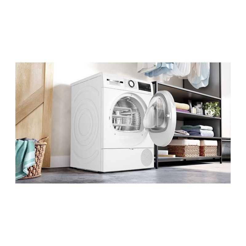 Seche-linge - Pompe a chaleur - BOSCH Série 6 - WQG133DTFR - 8 kg - Induction - 60 cm - Classe A++ - Blanc