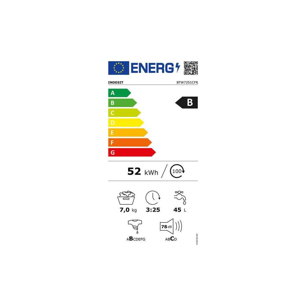 Lave-linge top INDESIT BTW7251CFR