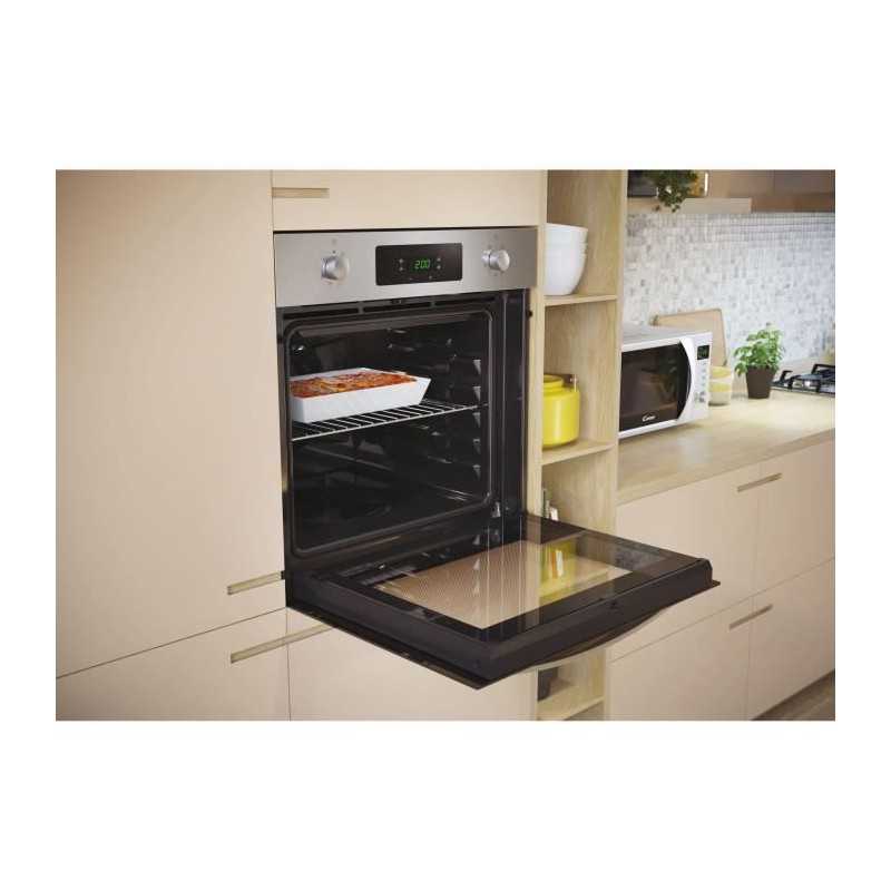 Four pyrolyse - chaleur tournante CANDY FICD X676 - Inox et noir - Classe A