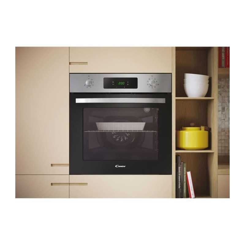 Four pyrolyse - chaleur tournante CANDY FICD X676 - Inox et noir - Classe A