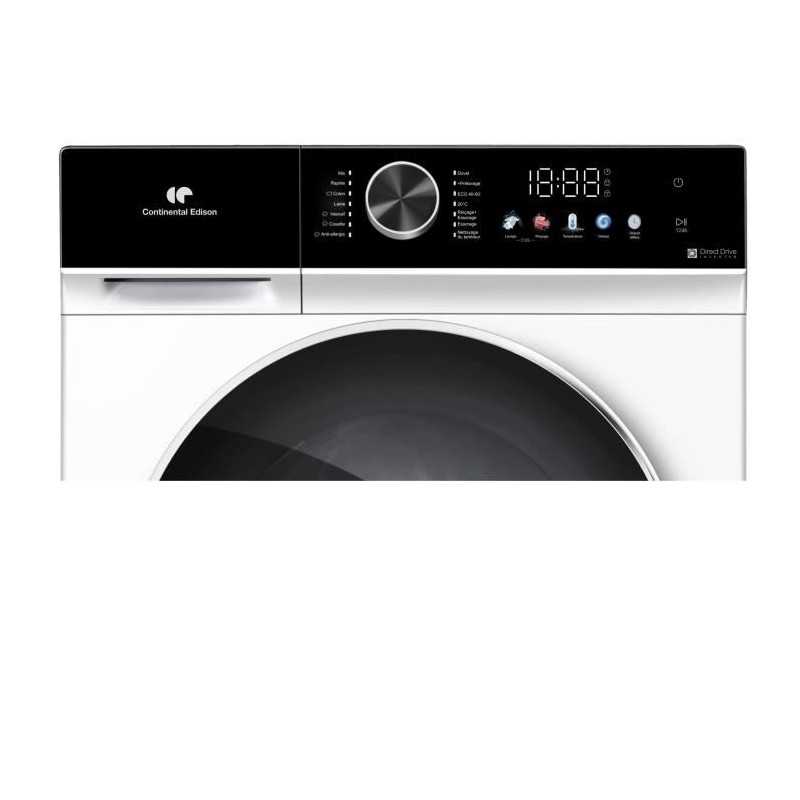 Lave-linge hublot - CONTINENTAL EDISON - CELL1012DDW1 - 10kg - Moteur induction directe - 60 cm - 1200 trs/min - Blanc
