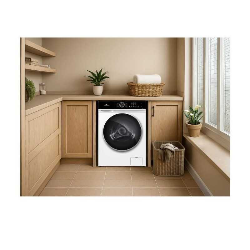 Lave-linge hublot - CONTINENTAL EDISON - CELL1012DDW1 - 10kg - Moteur induction directe - 60 cm - 1200 trs/min - Blanc